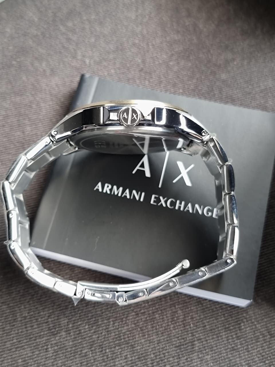 A｜X Armani Exchange Men's Three-Hand Date Silver and Gold Two-Tone Stainless Steel Bracelet Watch AX2453 - Image 4