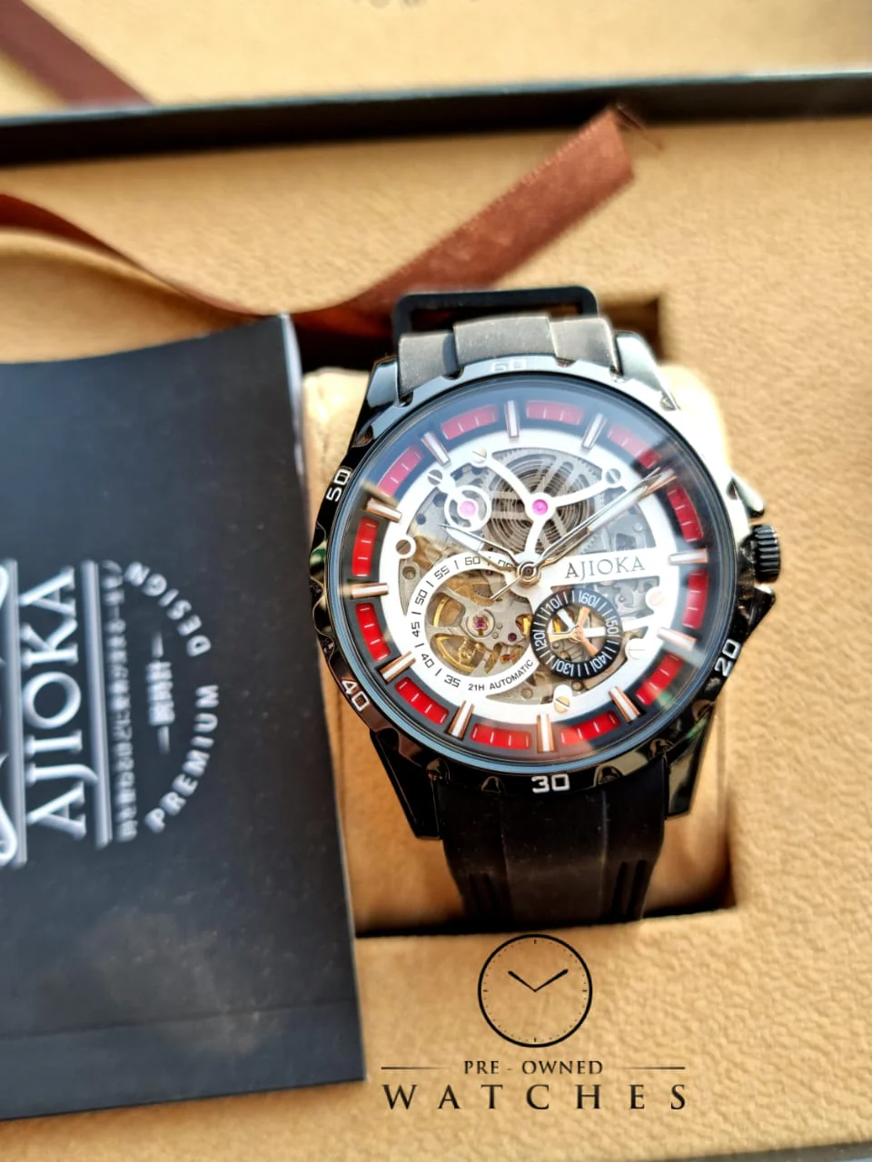 Ajioka Gents Watch Skeleton Dial Automatic Watch - Image 3