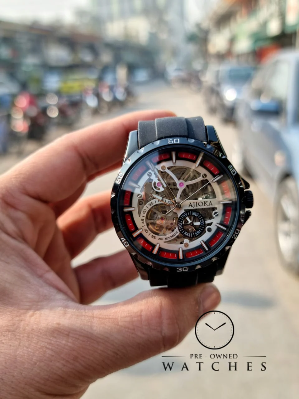 Ajioka Gents Watch Skeleton Dial Automatic Watch - Image 5