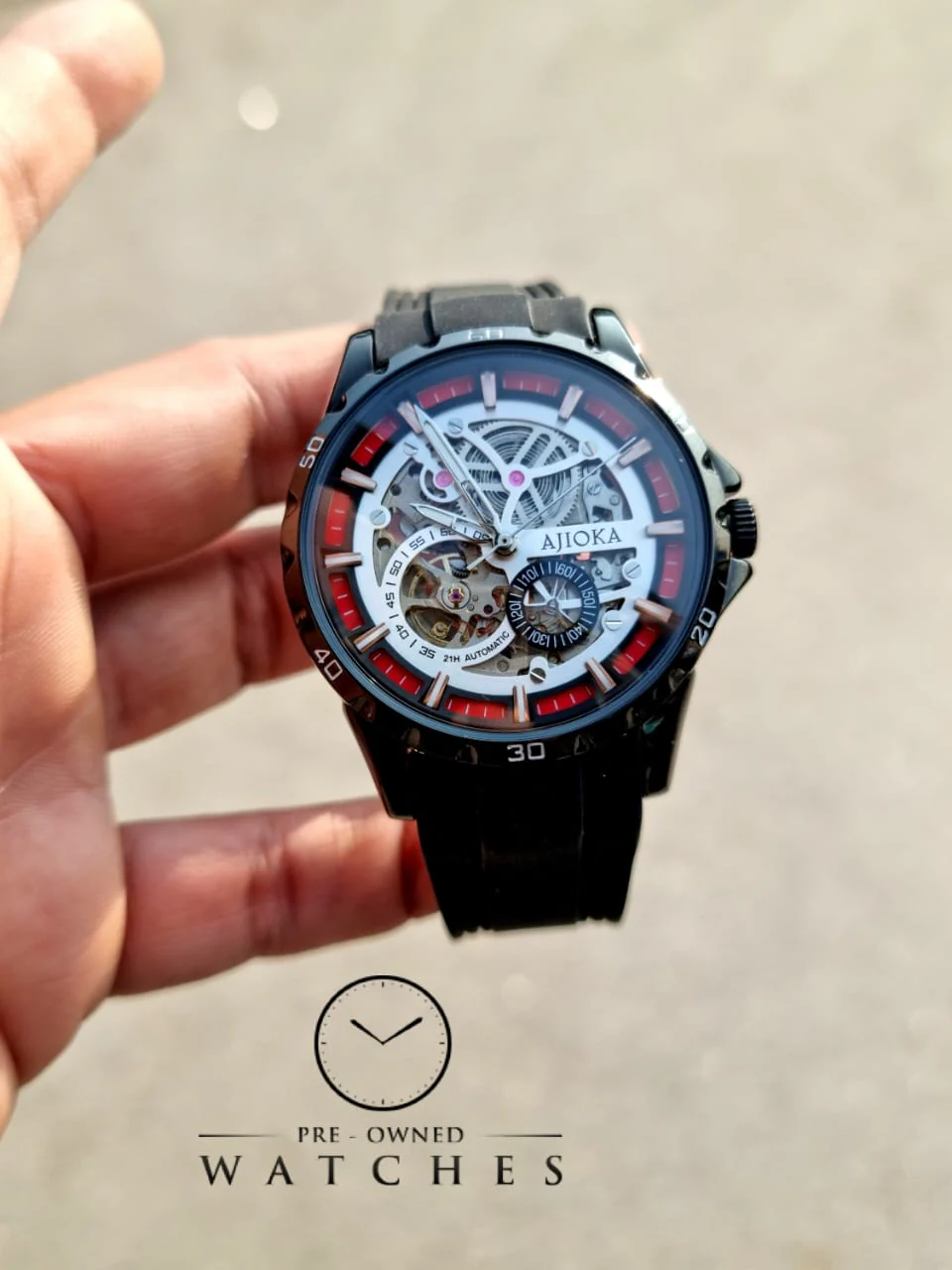 Ajioka Gents Watch Skeleton Dial Automatic Watch - Image 6