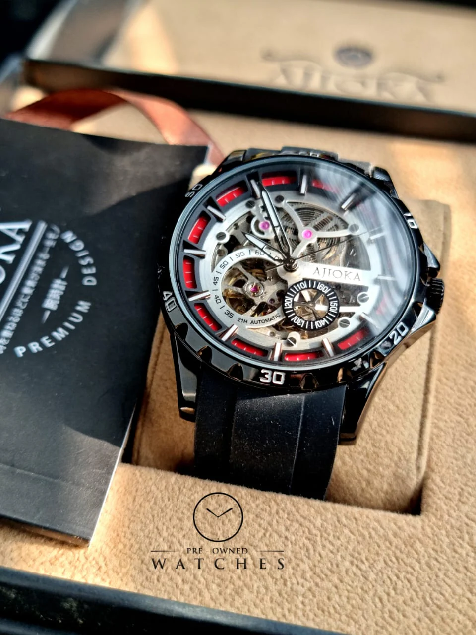Ajioka Gents Watch Skeleton Dial Automatic Watch - Image 8