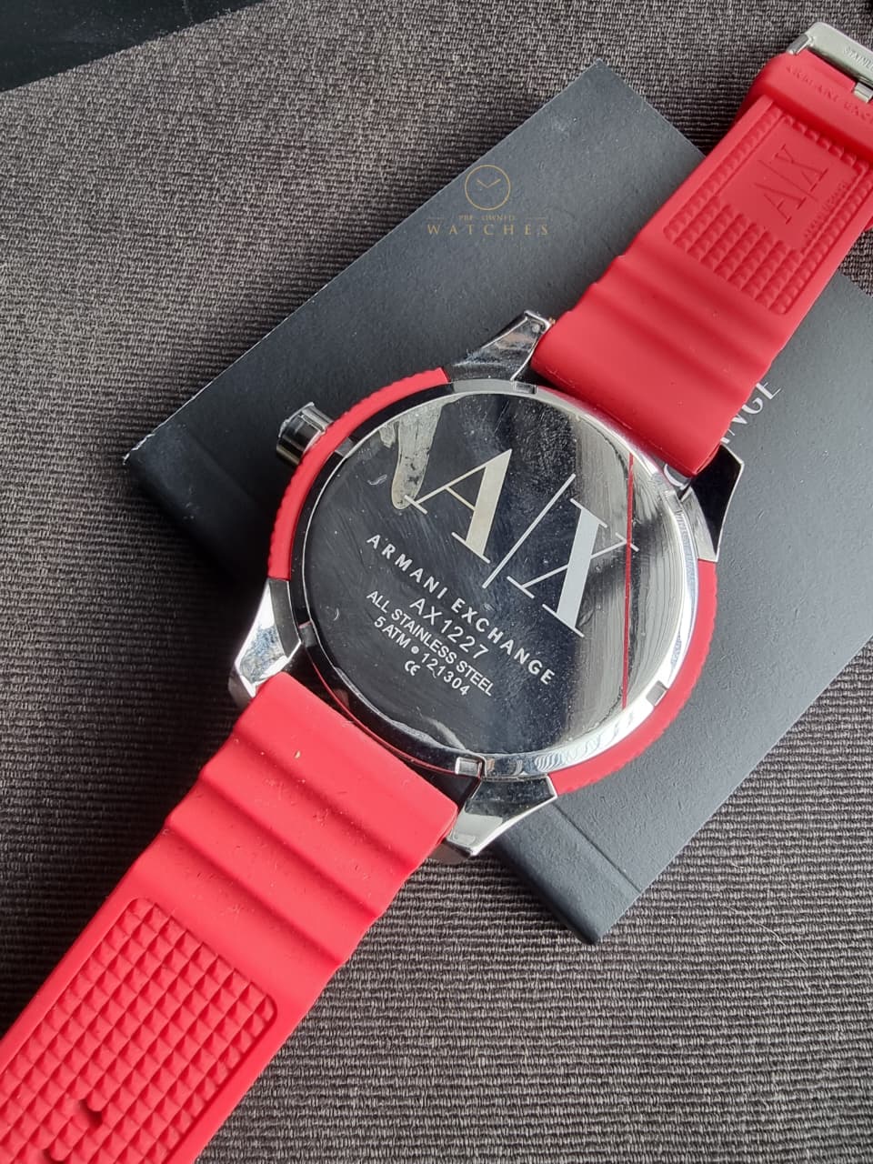 Armani Exchange Men’s Silicone Strap Black Dial 47mm Watch AX1227 - Image 2