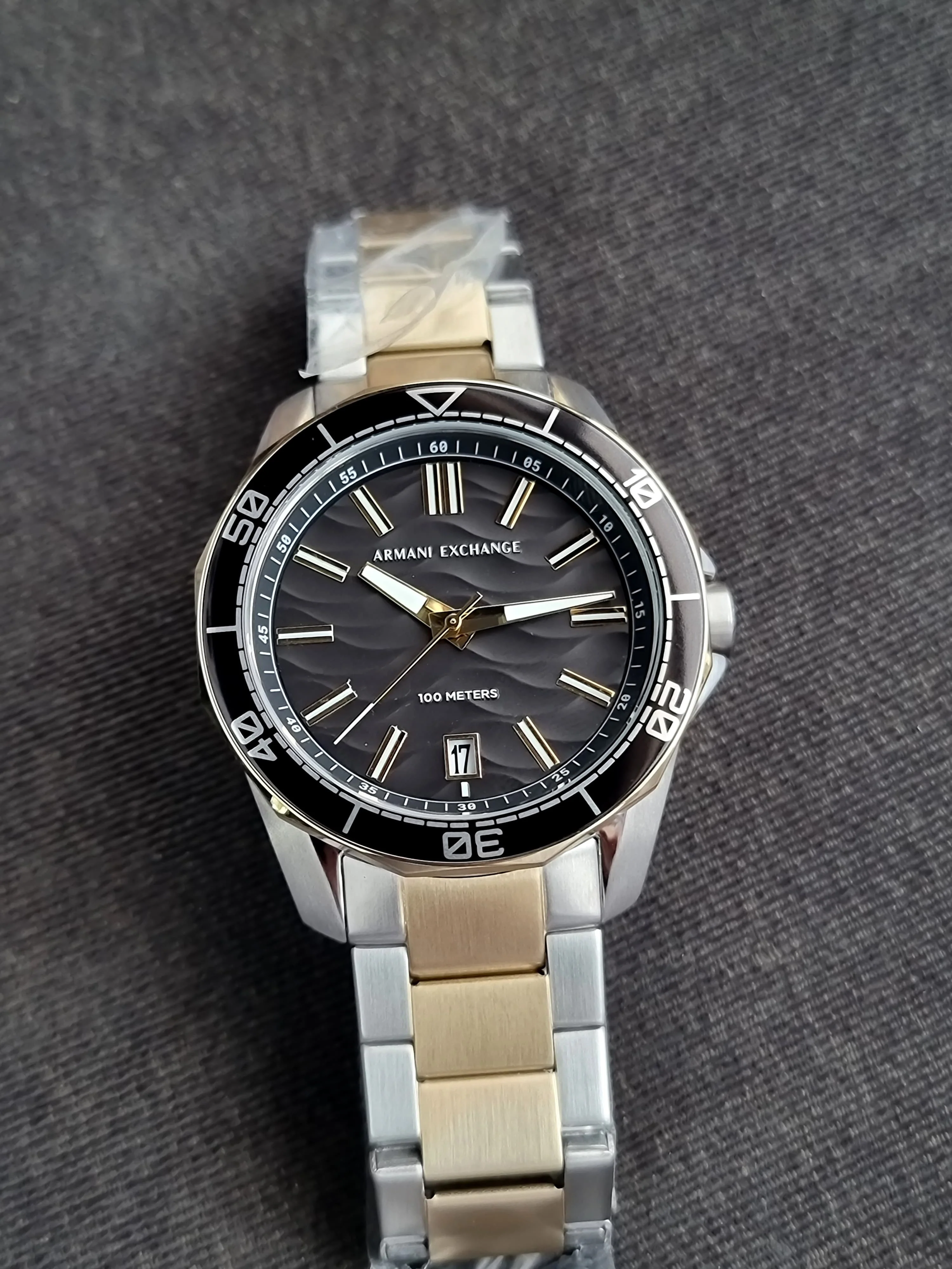 Armani Exchange Three-Hand Date Two-Tone Stainless Steel Watch AX1956 - Image 7