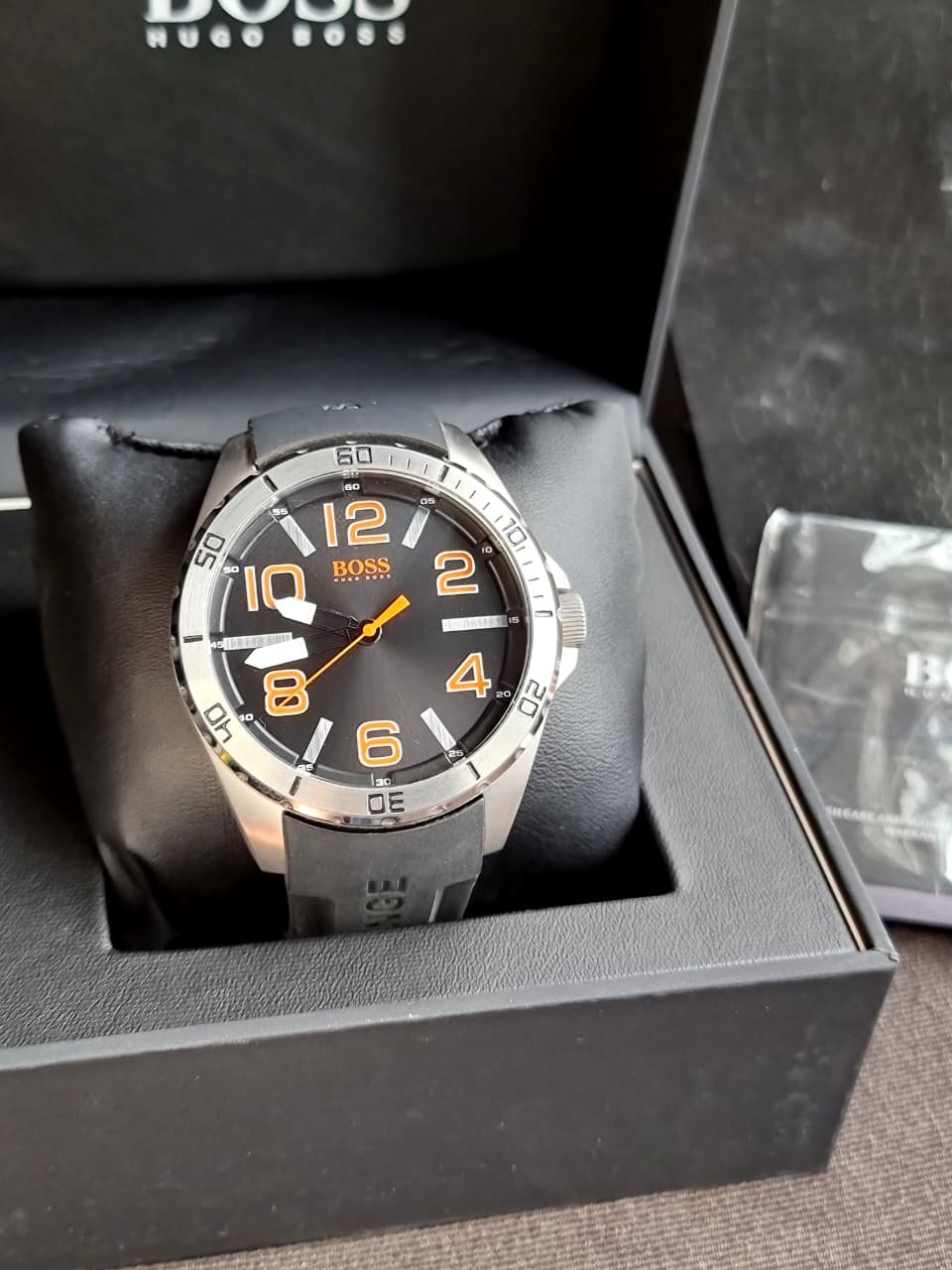 BOSS Orange 1512943 Men's Black Silver Orange 48 mm - Image 3