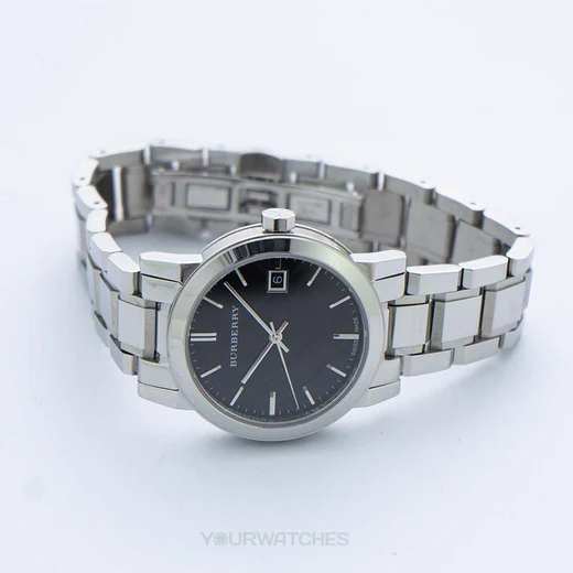 BURBERRY Black Check Stamped Dial Stainless Steel Ladies Watch BU9101 - Image 4