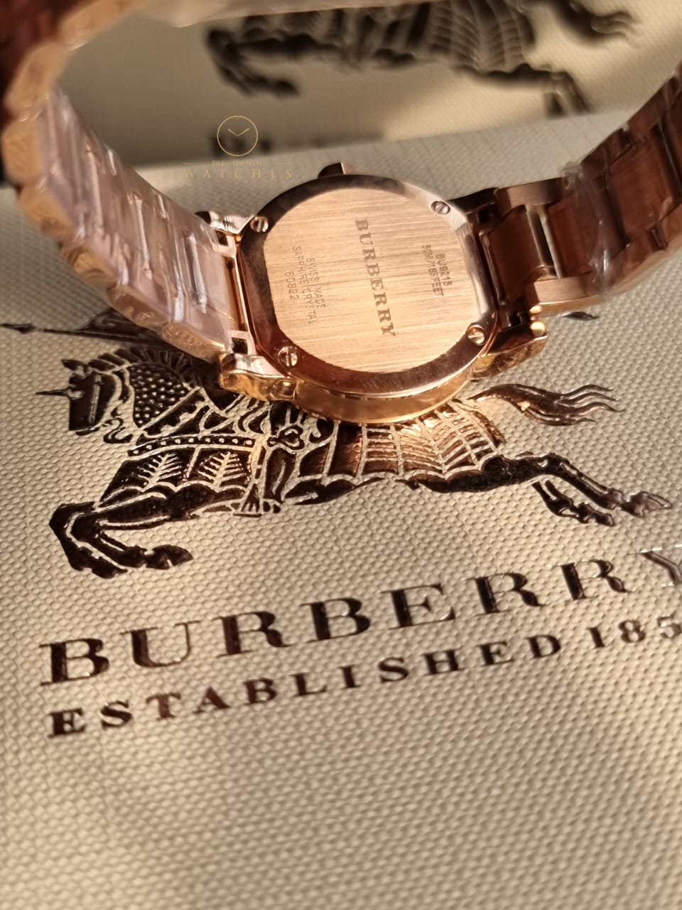 Burberry BU9215 Heritage Rose Gold Swiss Made Womens Watch - Image 7