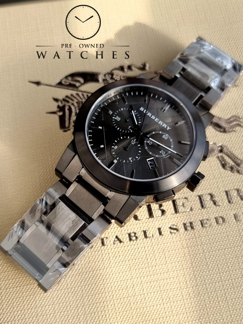 BURBERRY Chronograph Dark Grey Dial Black Ion-plated Men's Watch BU9354 - Image 10