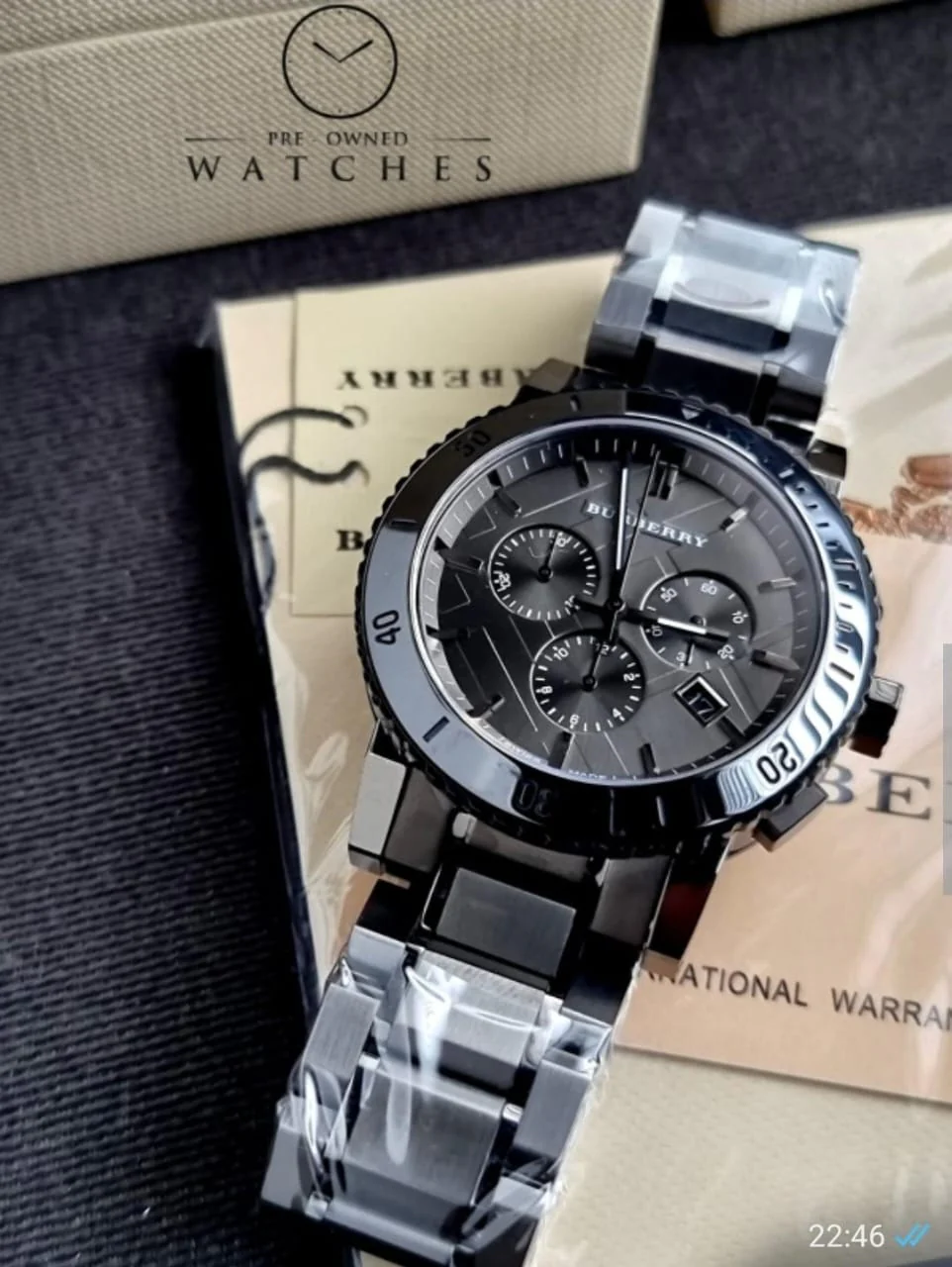 BURBERRY Chronograph Dark Grey Dial Black Ion-plated Men's Watch BU9354 - Image 12