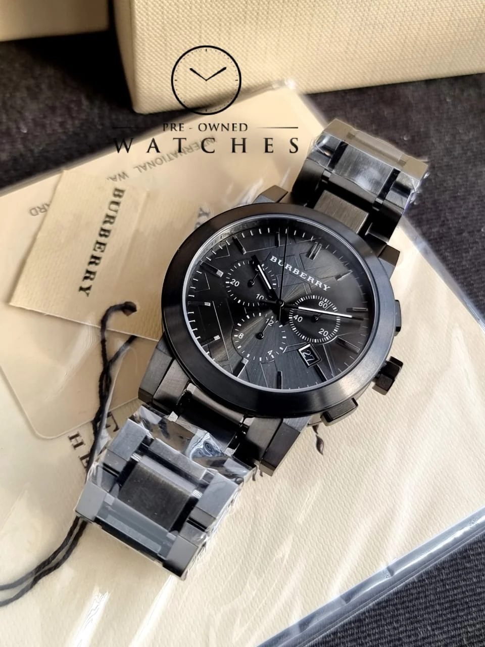 BURBERRY Chronograph Dark Grey Dial Black Ion-plated Men's Watch BU9354 - Image 6
