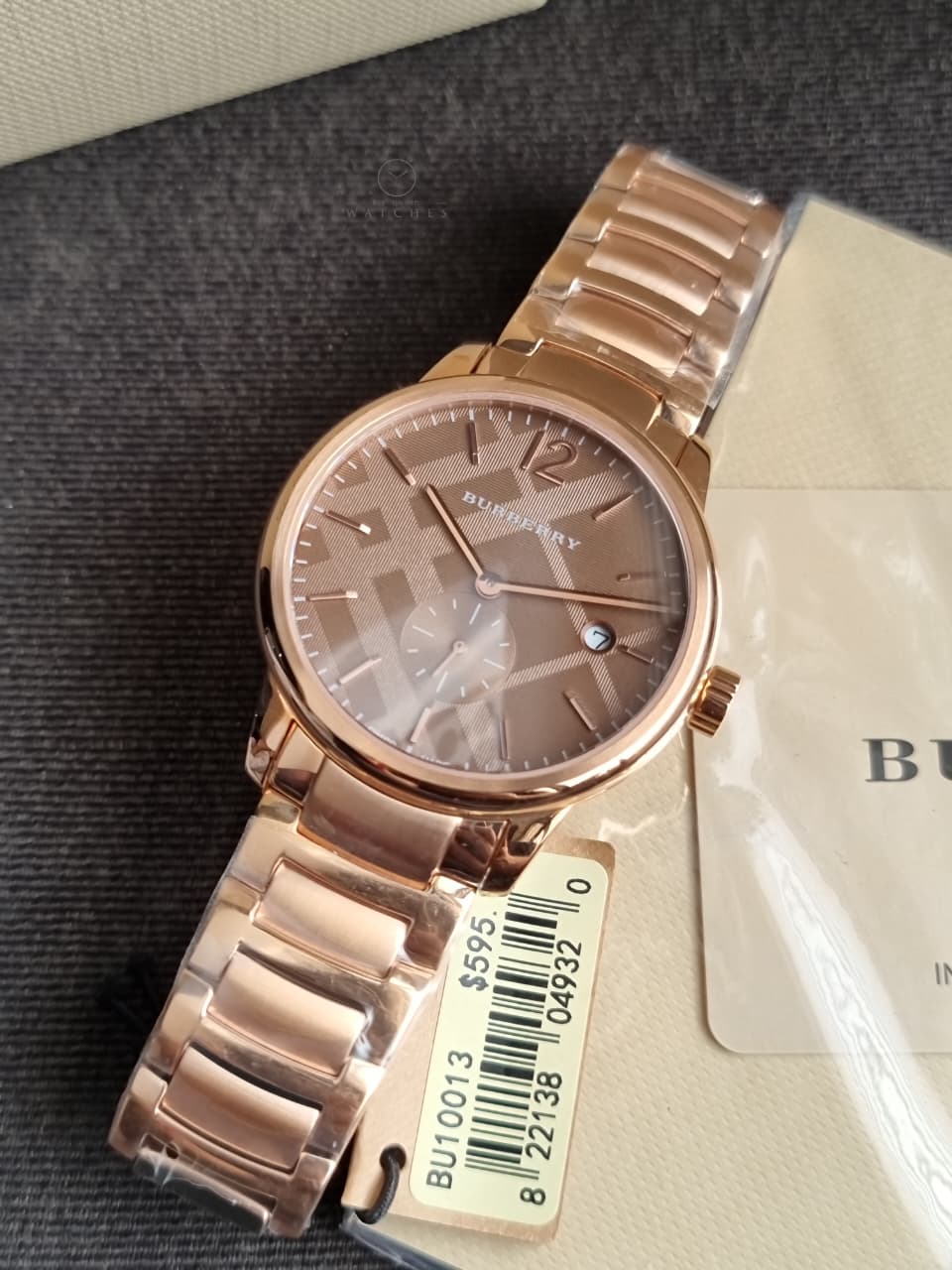 Burberry The Classic Rose gold Stainless Steel Rose Gold Dial Quartz Watch for Gents - BU10013 - Image 4