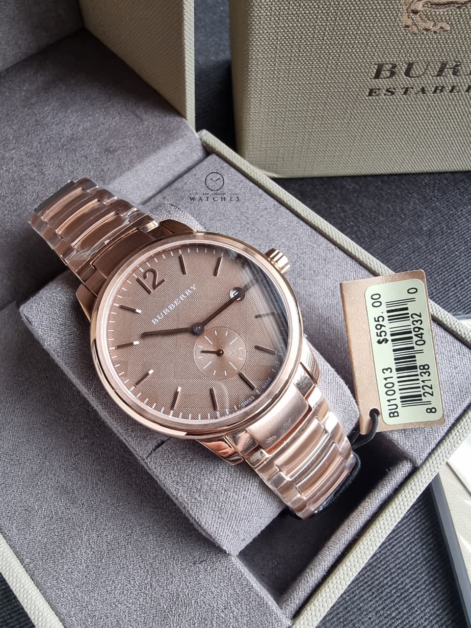 Burberry The Classic Rose gold Stainless Steel Rose Gold Dial Quartz Watch for Gents - BU10013 - Image 8