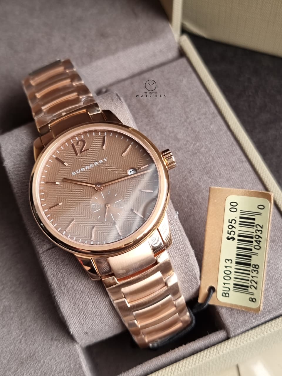 Burberry The Classic Rose gold Stainless Steel Rose Gold Dial Quartz Watch for Gents - BU10013 - Image 9