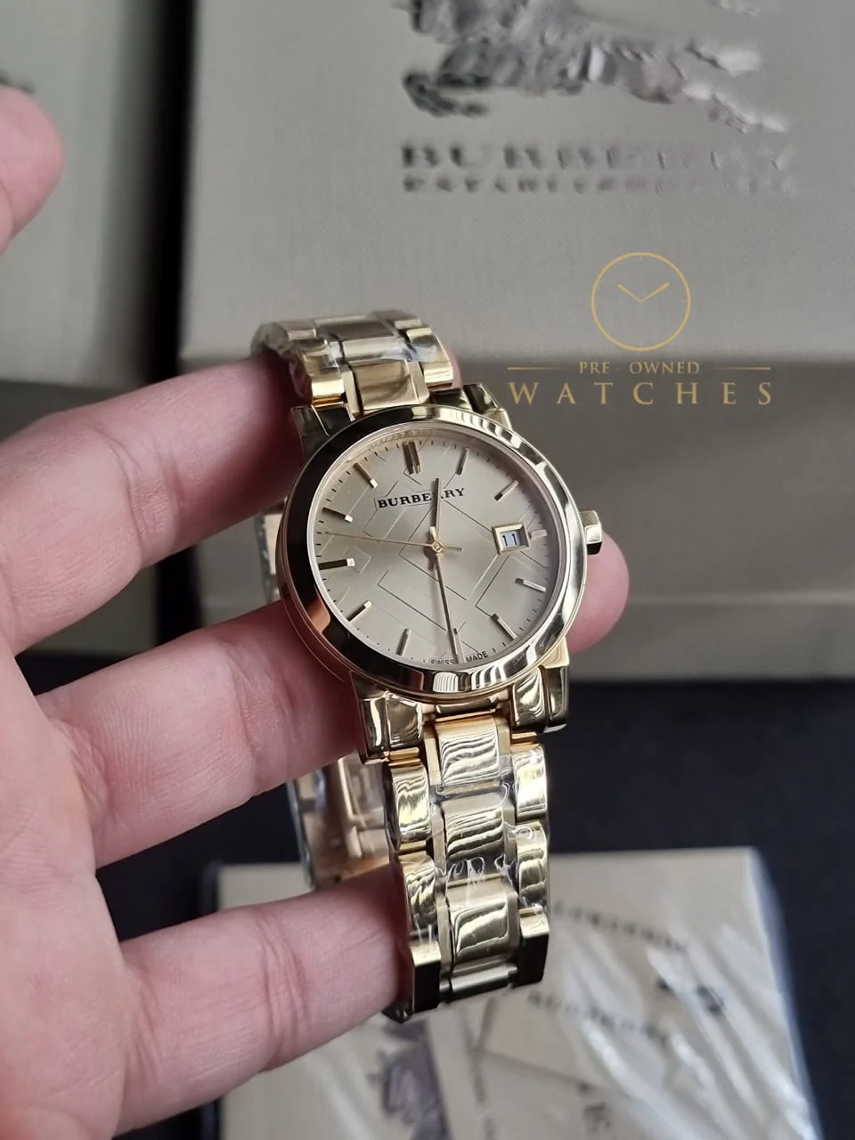 BURBERRY Light Champagne Dial Light Gold-tone Ladies Watch BU9134 - Image 5