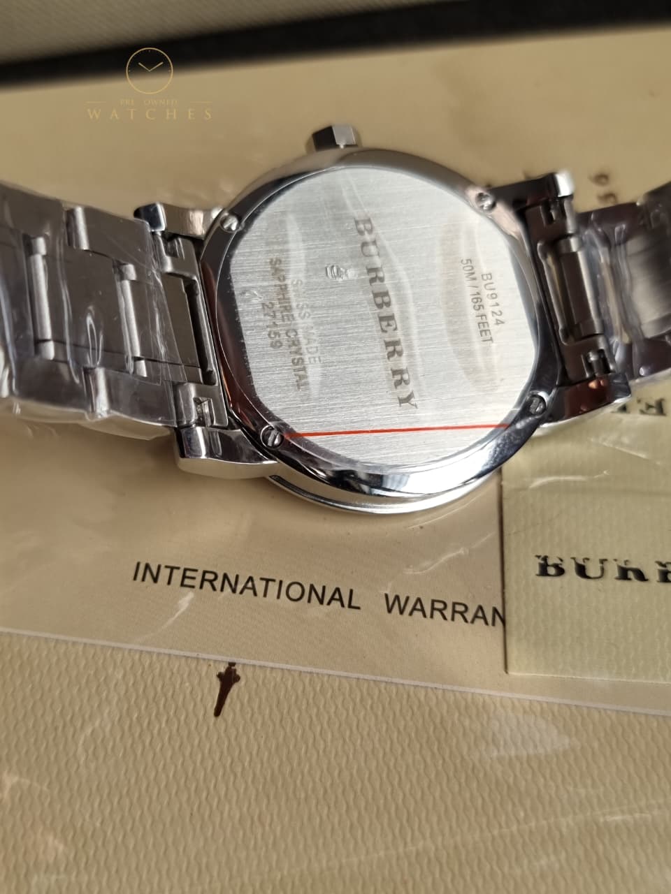 BURBERRY Pink Check Stamped Stainless Steel Ladies Watch BU9124 - Image 8
