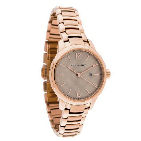 BURBERRY ROSE GOLD SWISS STAINLESS STEEL BRACELET DESIGNER LADIES WATCH BU10116 - Image 2