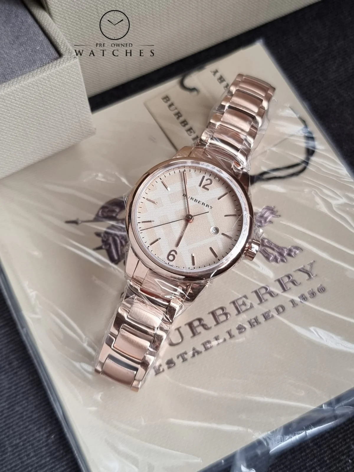 BURBERRY ROSE GOLD SWISS STAINLESS STEEL BRACELET DESIGNER LADIES WATCH BU10116 - Image 5