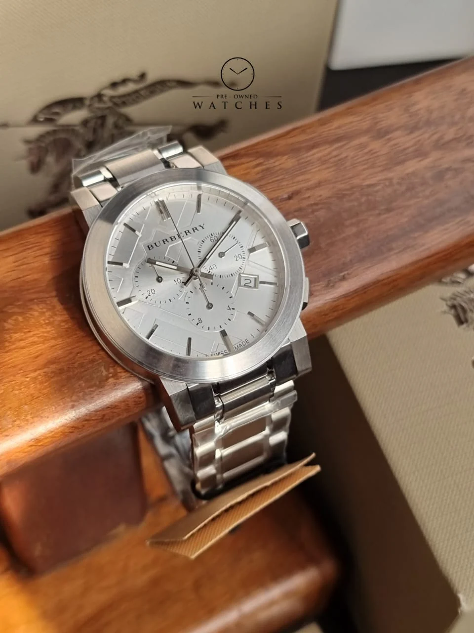 BURBERRY Silver Dial Chronograph Stainless Steel Men's Watch BU9350 - Image 2