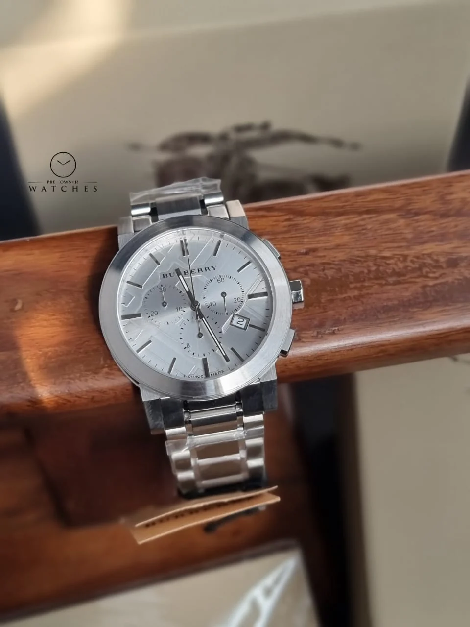 BURBERRY Silver Dial Chronograph Stainless Steel Men's Watch BU9350 - Image 6