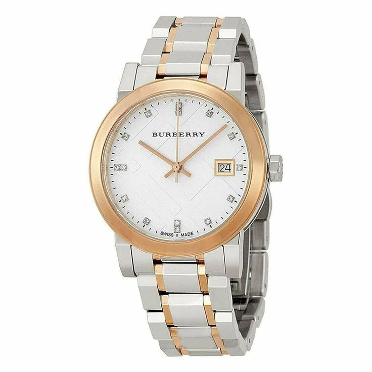 BURBERRY Silver Dial Two-tone Ladies Watch BU9127