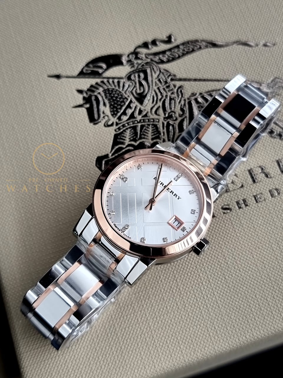 BURBERRY Silver Dial Two-tone Ladies Watch BU9127 - Image 4