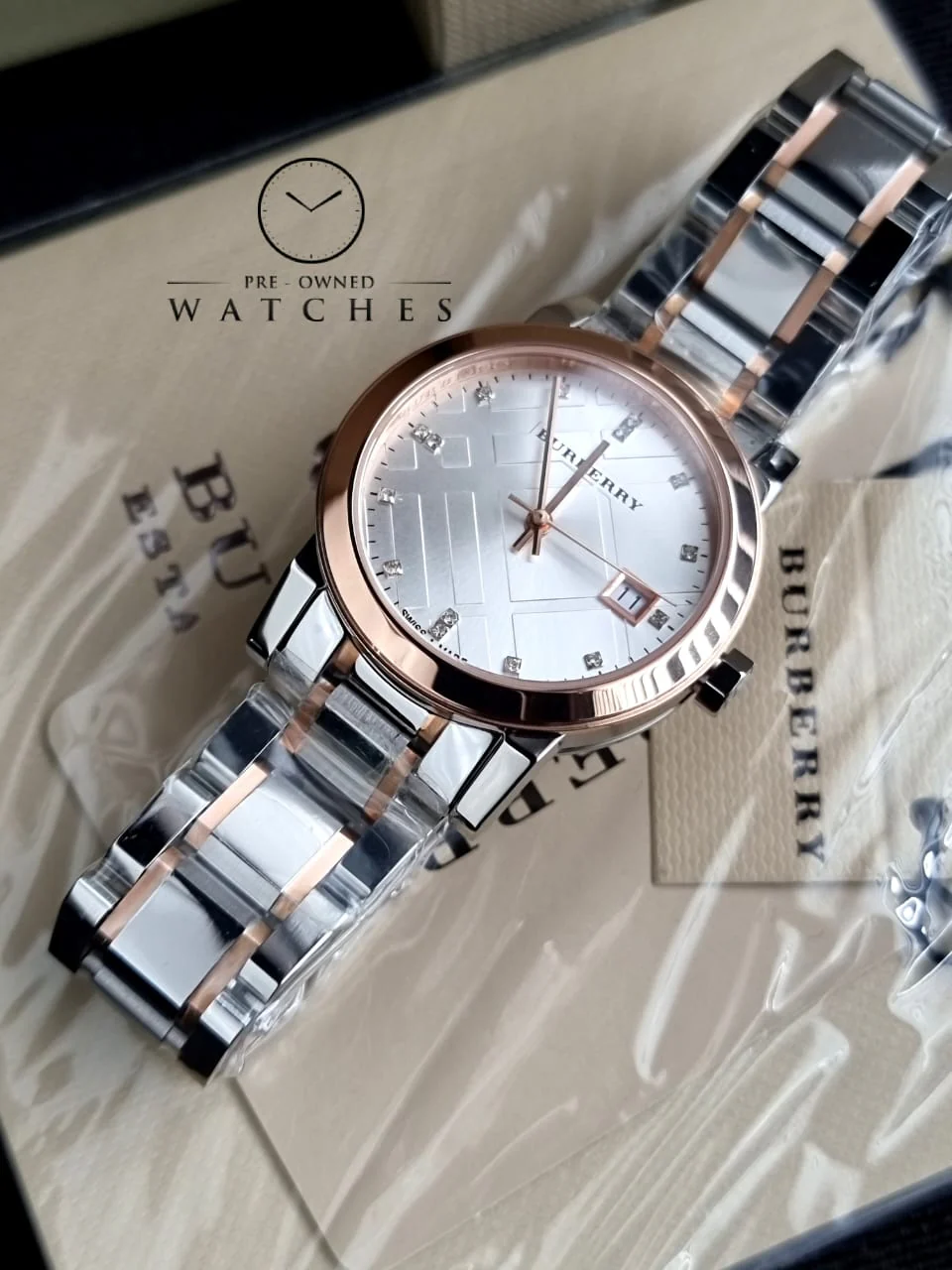 BURBERRY Silver Dial Two-tone Ladies Watch BU9127 - Image 5