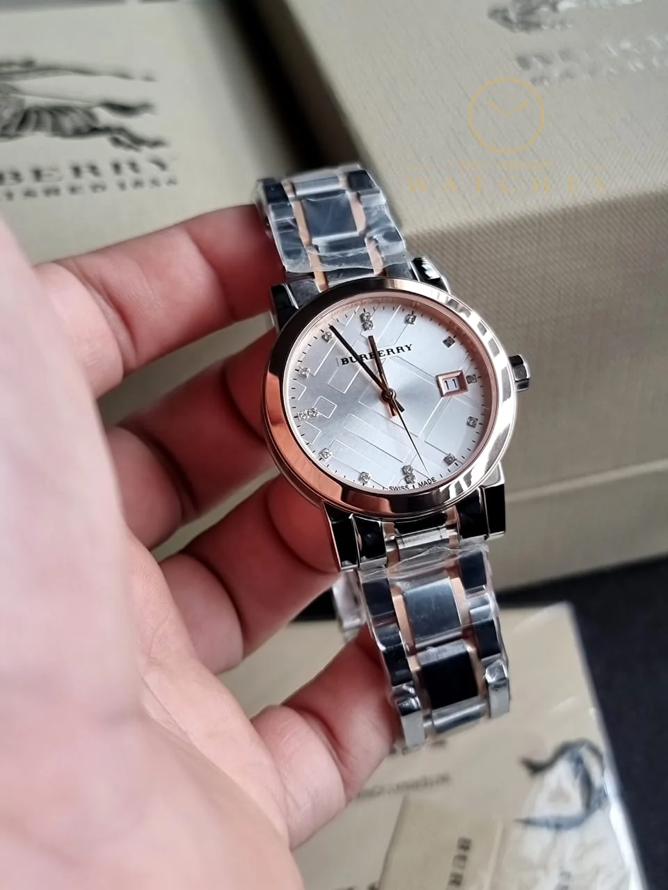 BURBERRY Silver Dial Two-tone Ladies Watch BU9127 - Image 8