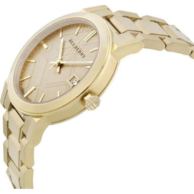 BURBERRY The City Champagne Dial Gold-tone Unisex Watch BU9033 - Image 2