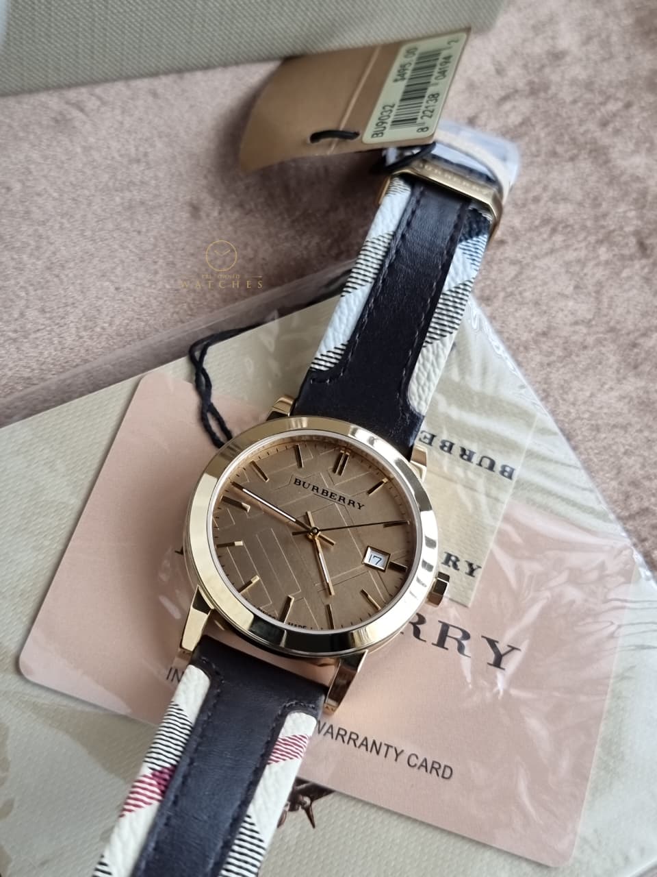 Burberry The City Gold-Tone Leather Mens Watch BU9032 - Image 3