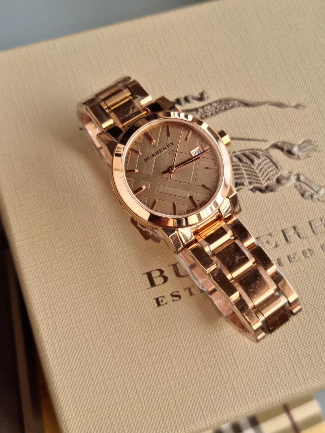 BURBERRY The City Rose Dial Rose Gold-tone Ladies Watch BU9135 - Image 11