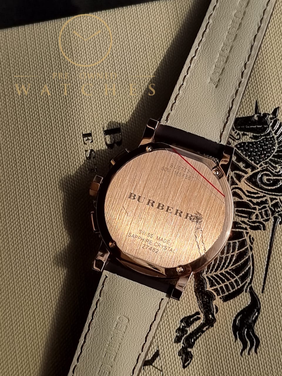 Burberry Unisex Swiss Made Leather Strap Brown Dial 38mm Watch BU9755 - Image 9