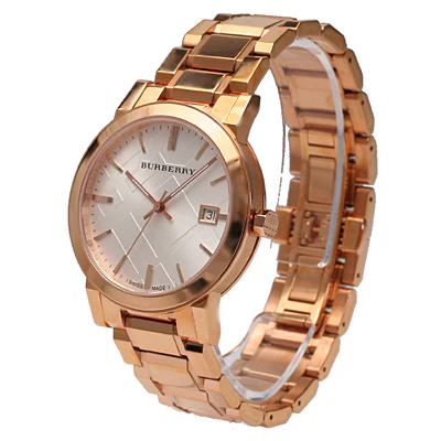 BURBERRY White Check Pattern Dial Rose Gold-plated Unisex Watch BU9004 - Image 2