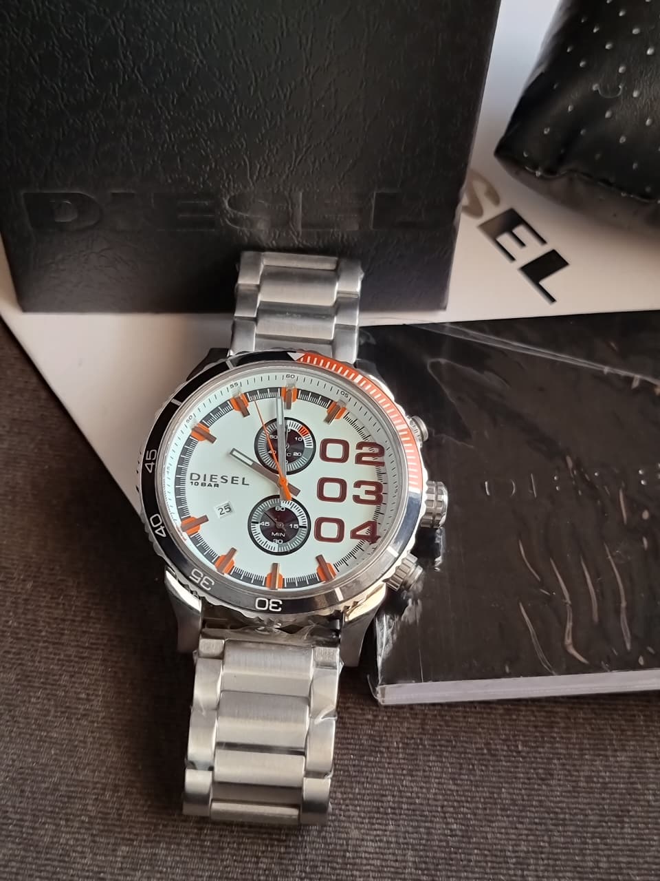 DIESEL Dowble Down White Dial Stainless Steel Men's Quartz Watch DZ4310 - Image 5