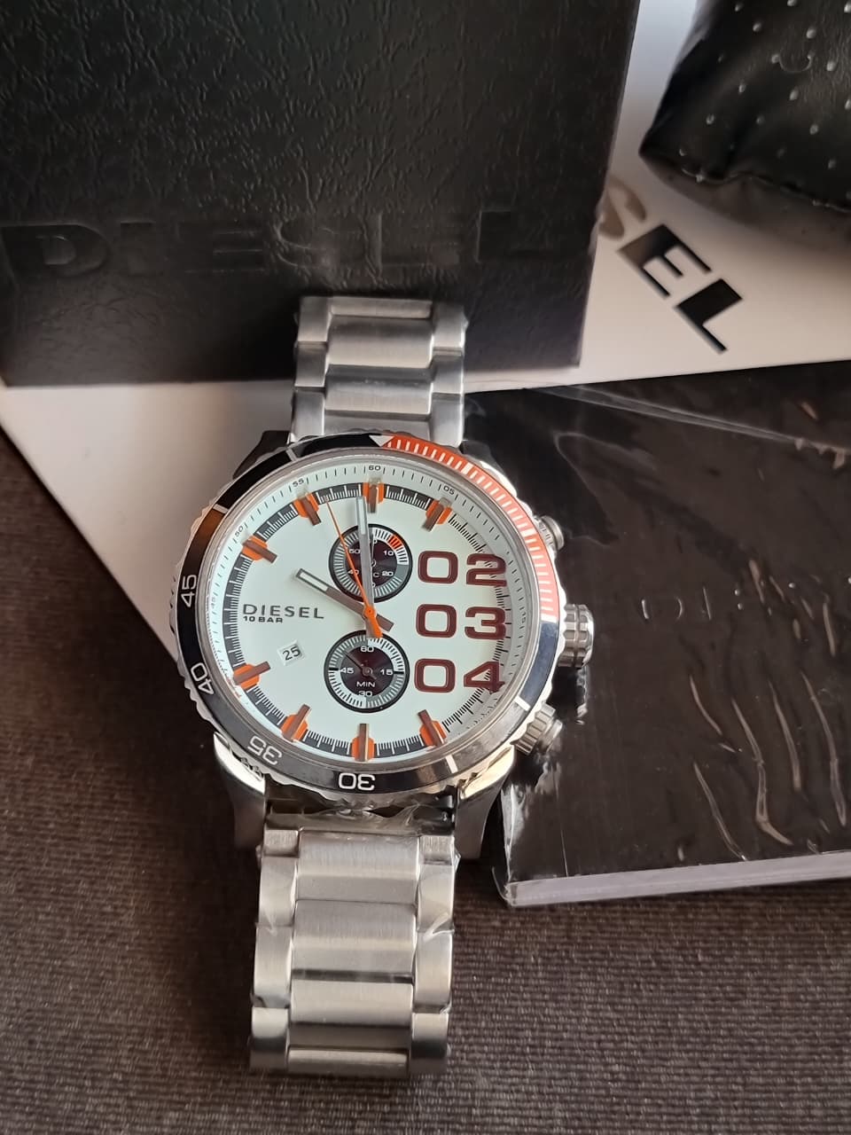 DIESEL Dowble Down White Dial Stainless Steel Men's Quartz Watch DZ4310 - Image 6