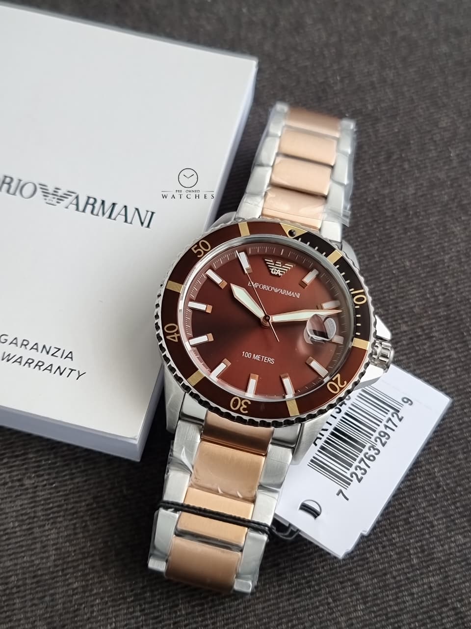 Emporio Armani 3-Hand Two-Tone Stainless Steel Bracelet Watch AR11340 - Image 2