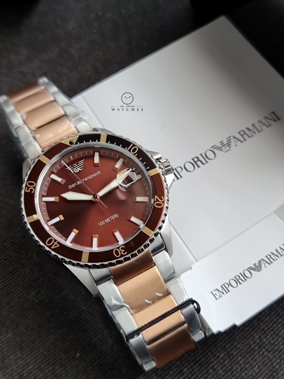 Emporio Armani 3-Hand Two-Tone Stainless Steel Bracelet Watch AR11340 - Image 4