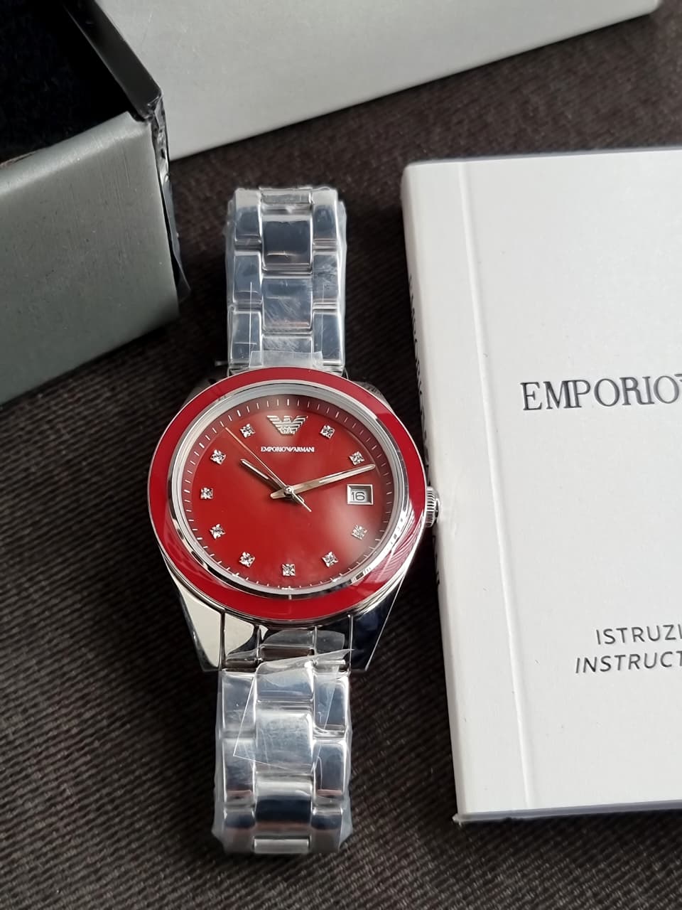 Emporio Armani Analog Red Dial Women's Watch-AR11544 - Image 3
