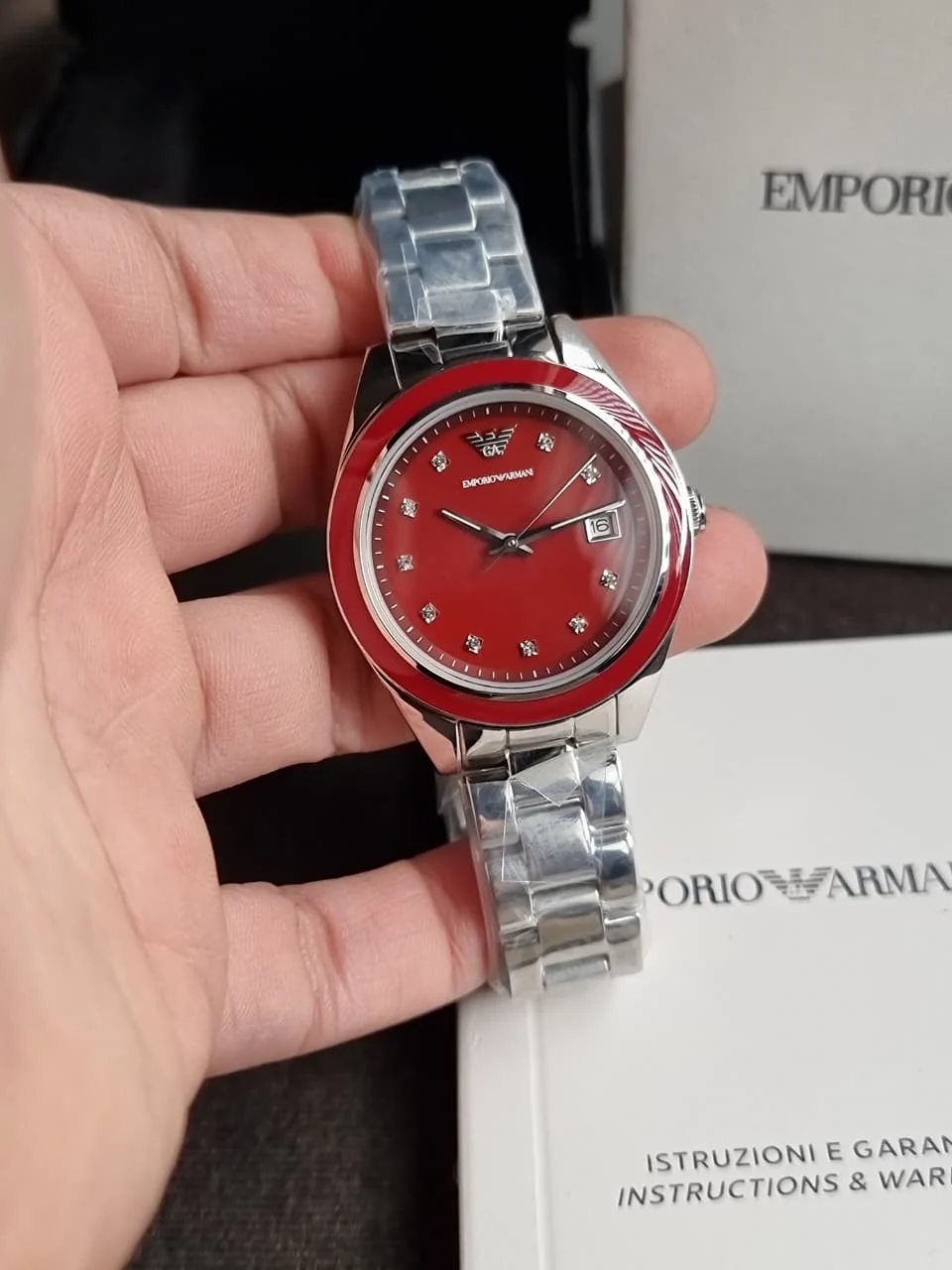 Emporio Armani Analog Red Dial Women's Watch-AR11544 - Image 4