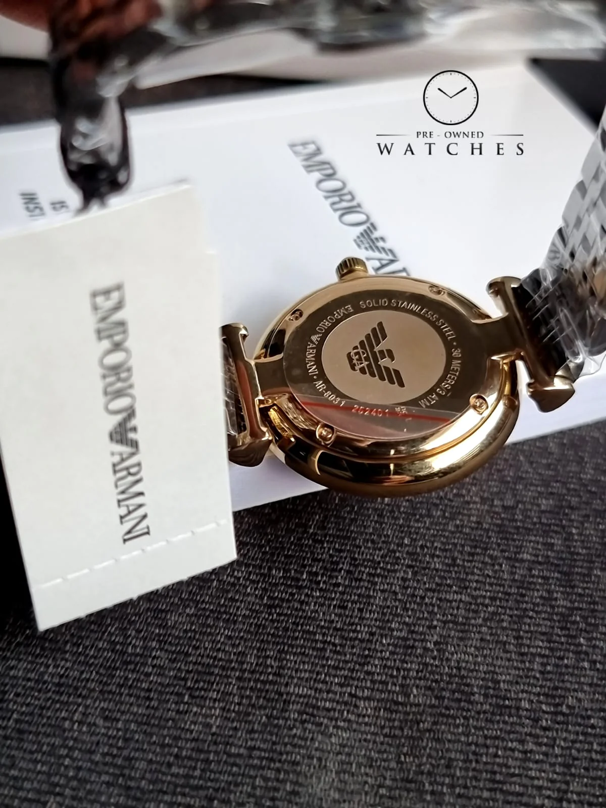 Emporio Armani AR8031 Women’s Analog Two Tone Stainless Steel White Dial 32mm Watch - Image 7