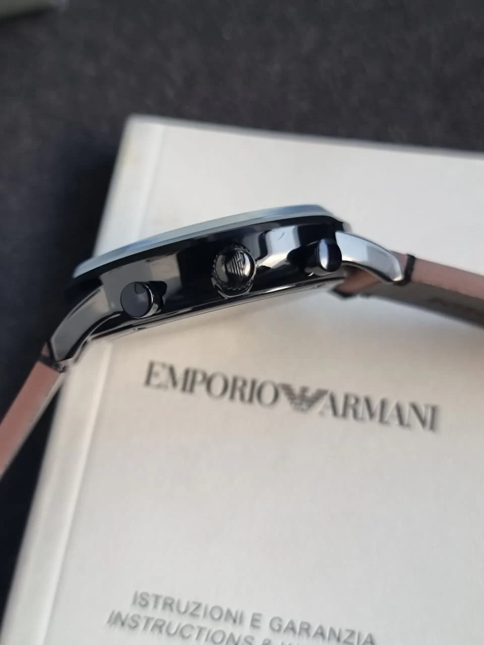 EMPORIO ARMANI Black Dial Black Stainless Steel Chronograph Watch For Gents - AR1934 - Image 3