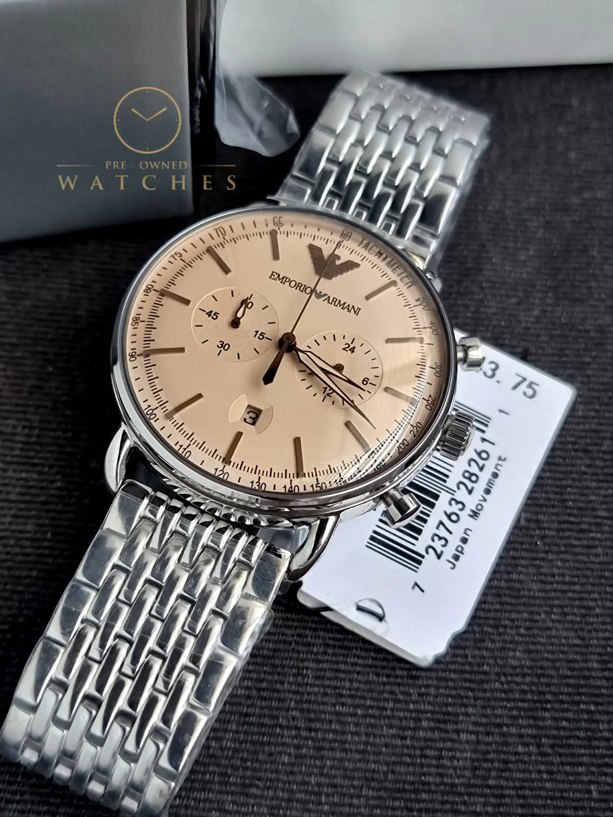 EMPORIO ARMANI Chronograph Quartz Beige Dial Men's Watch AR11239 - Image 3