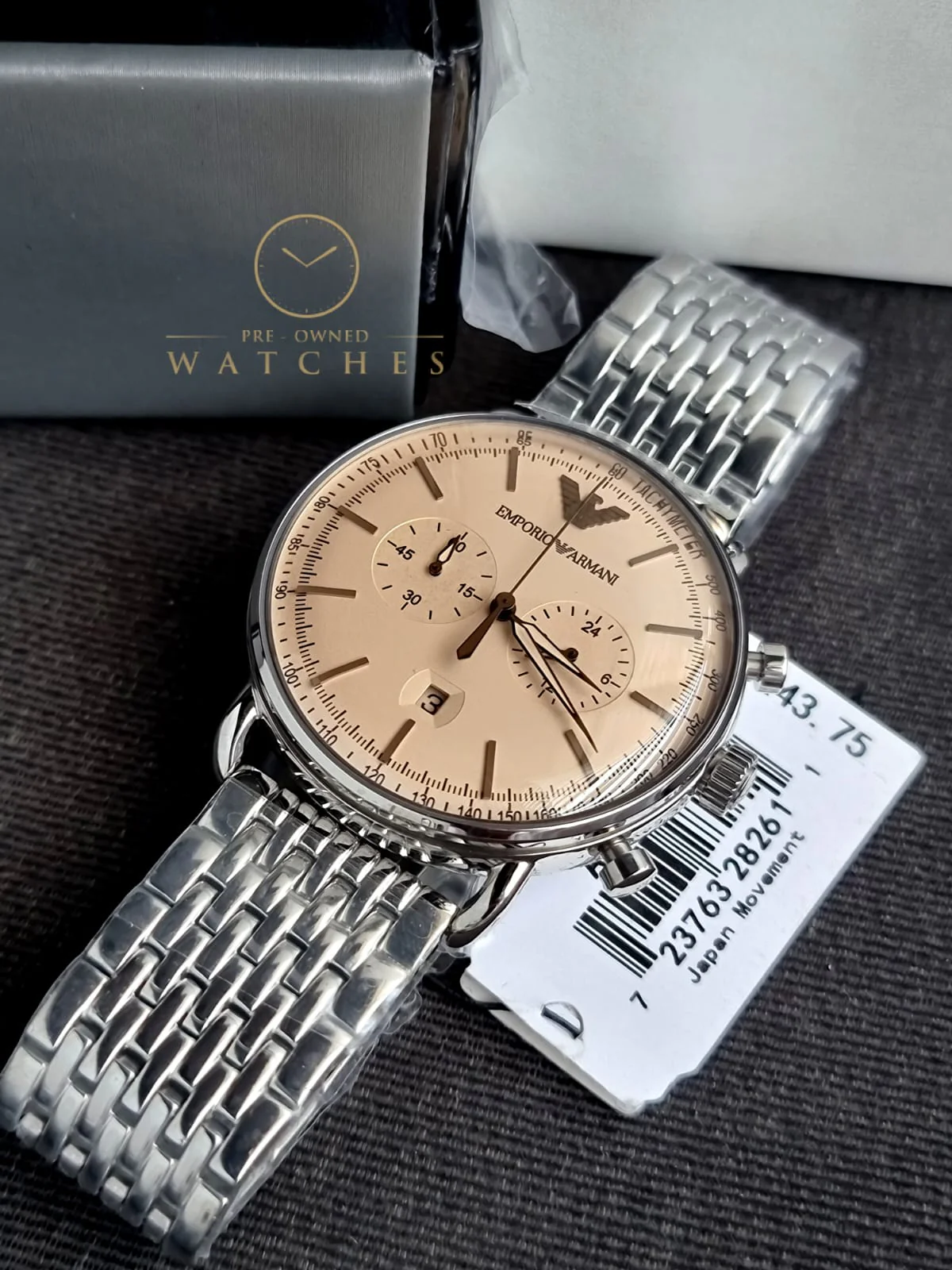 EMPORIO ARMANI Chronograph Quartz Beige Dial Men's Watch AR11239 - Image 5