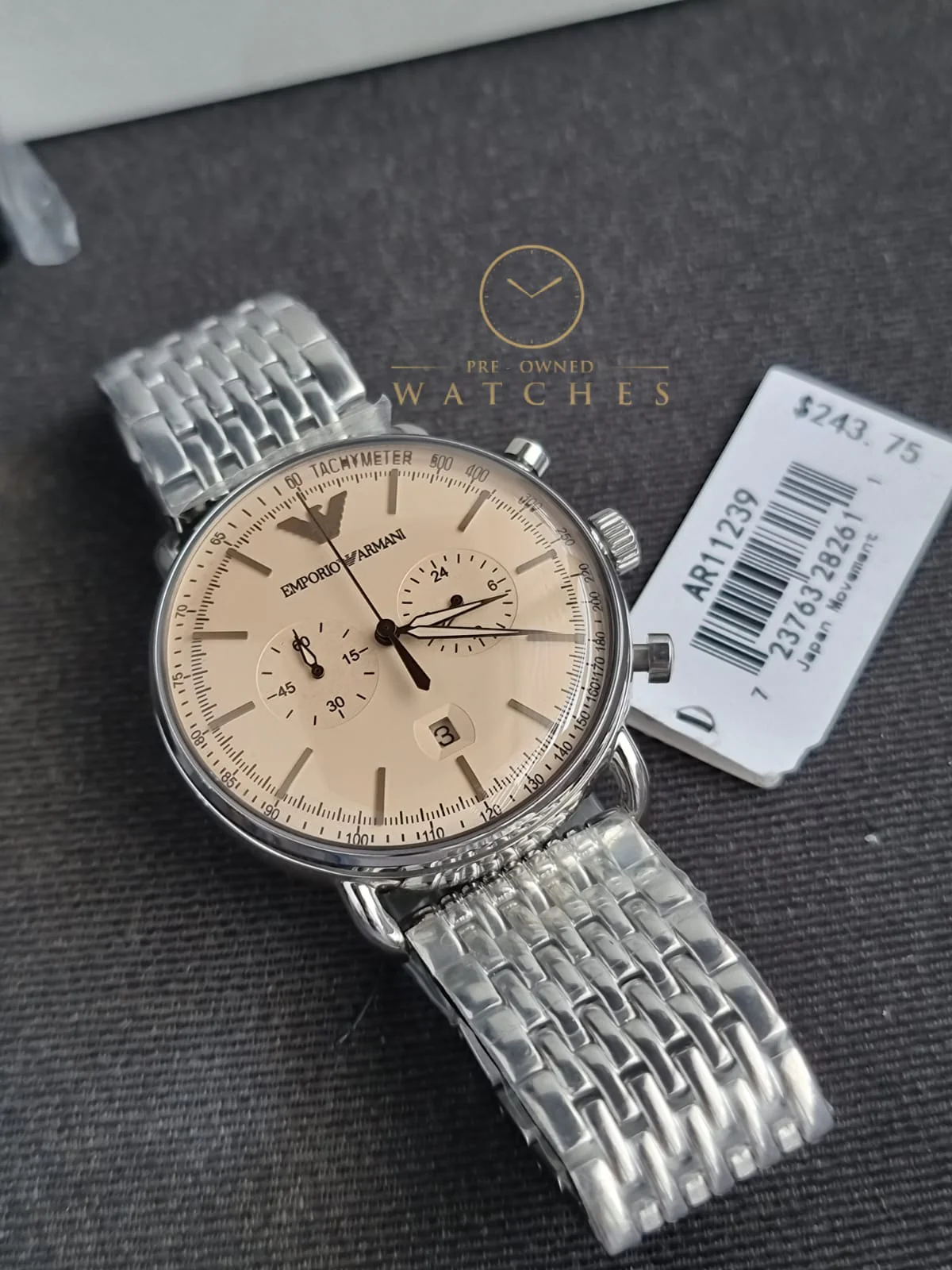 EMPORIO ARMANI Chronograph Quartz Beige Dial Men's Watch AR11239 - Image 7
