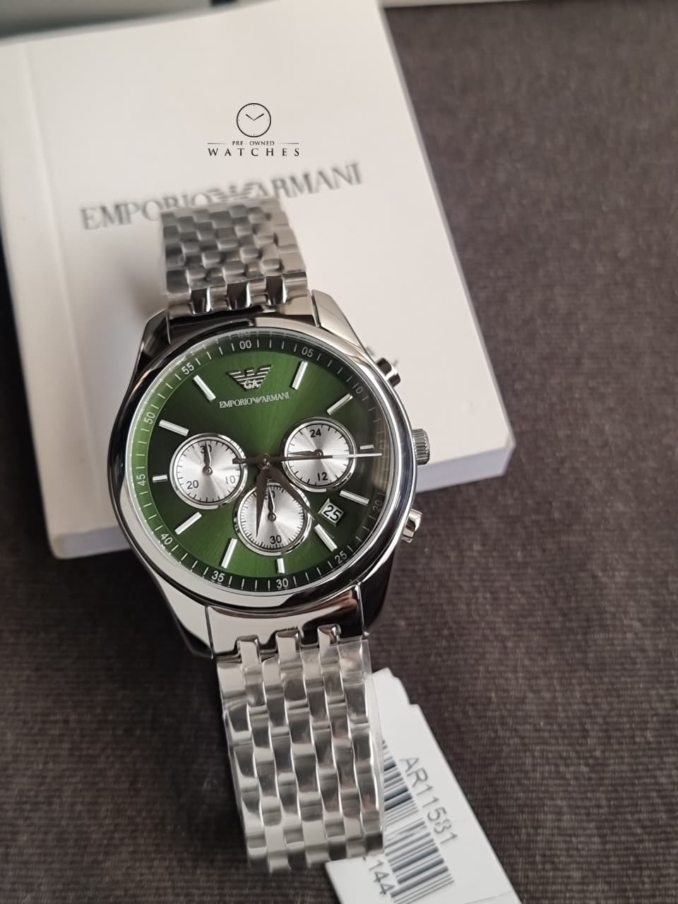 EMPORIO ARMANI Chronograph Quartz Diamond Green Dial Men's Watch Item No. AR11581 - Image 3