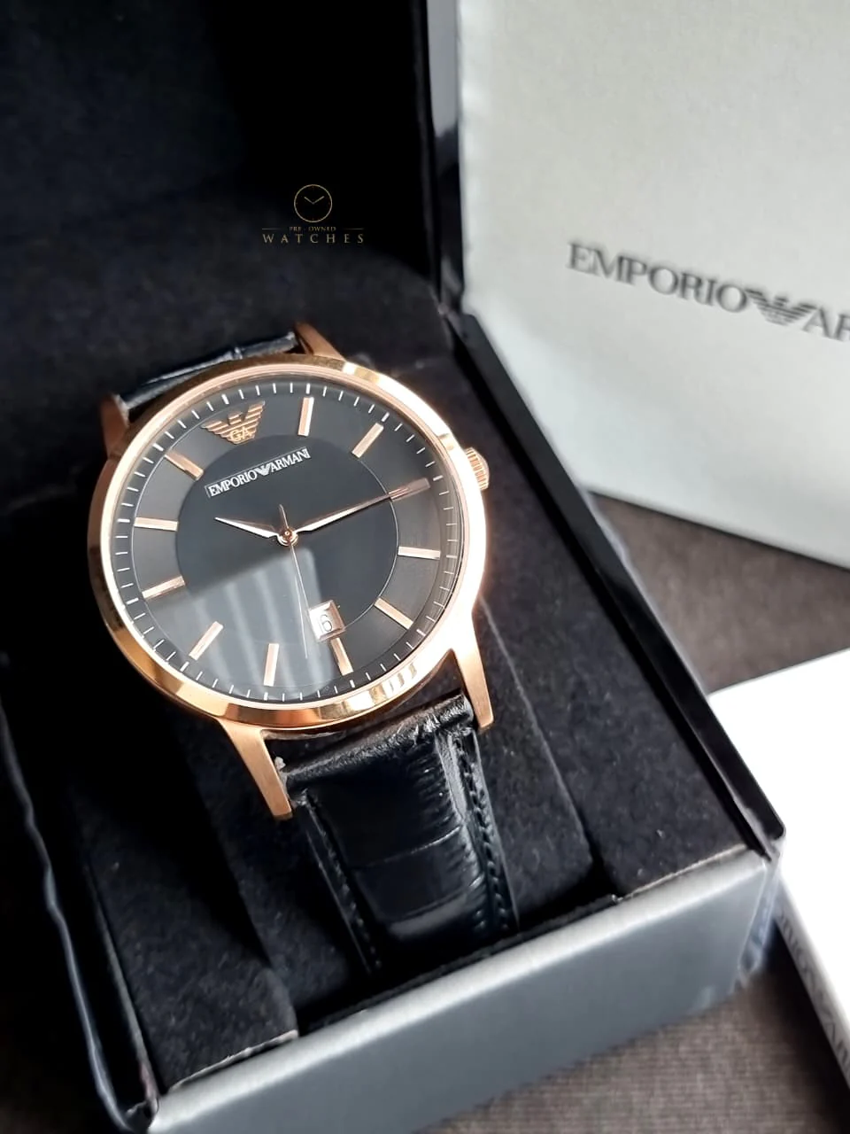 Emporio Armani Classic Black Dial Stainless Steel Men's Watch – AR2452