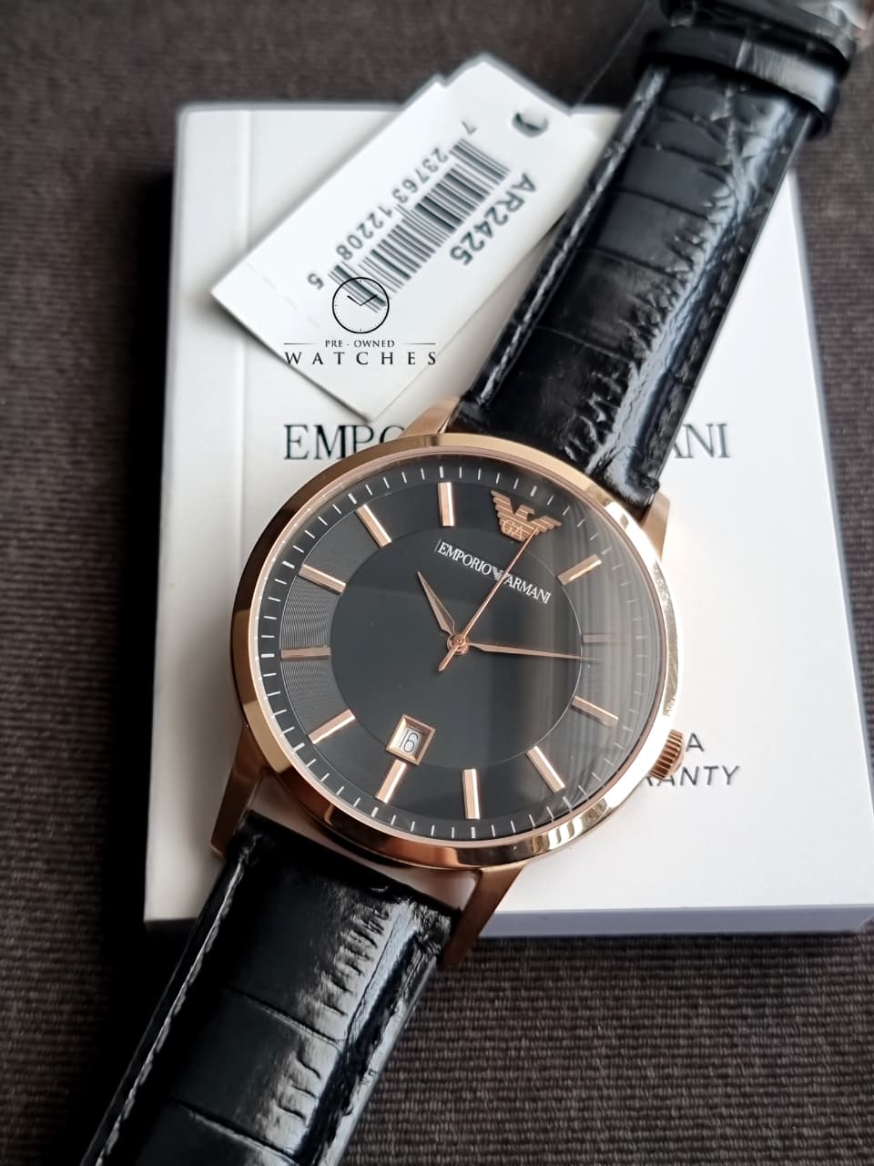 Emporio Armani Classic Black Dial Stainless Steel Men's Watch – AR2452 - Image 5
