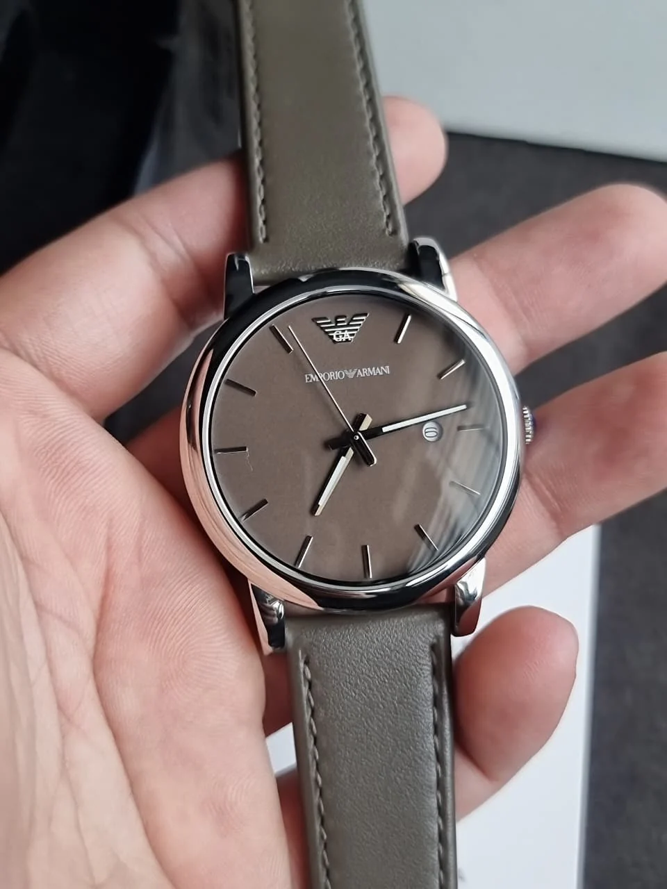 Emporio Armani Classic Brown Dial Brown Leather Strap Men's Watch – AR1729 - Image 2
