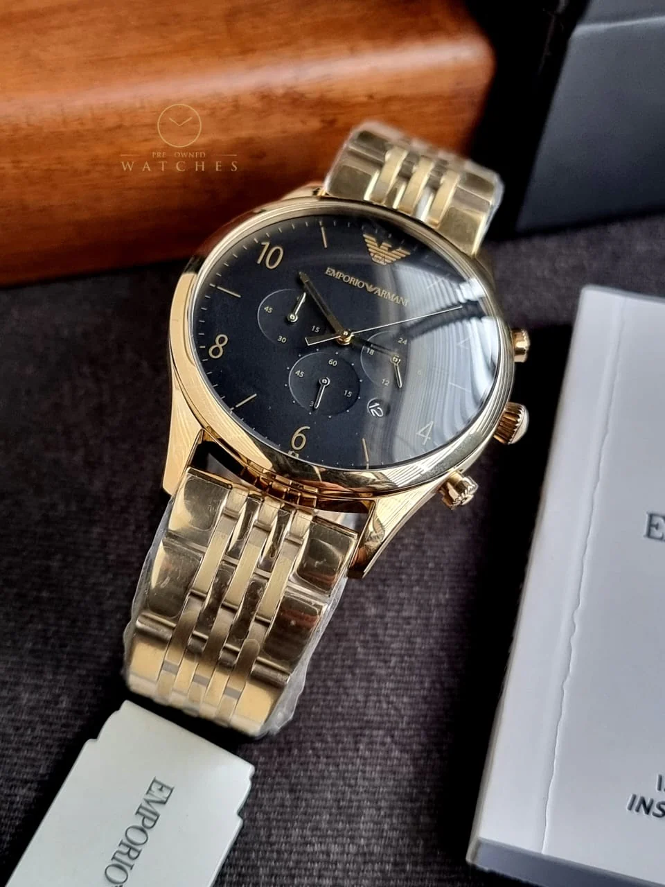 EMPORIO ARMANI Classic Chronograph Black Dial Men's Watch AR1893 - Image 5