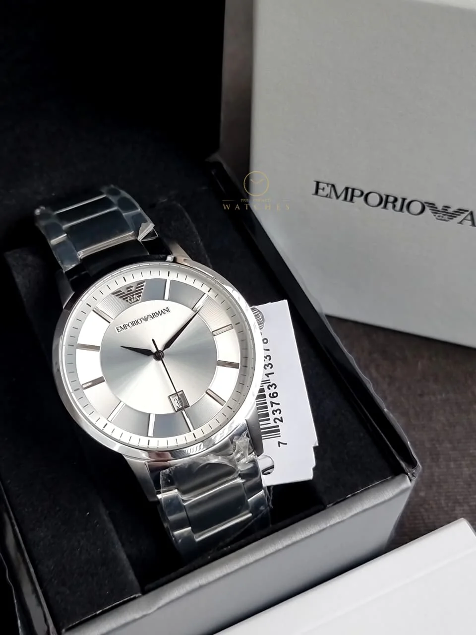 Emporio Armani Classic Silver Dial Stainless Steel Men’s Watch – AR2430