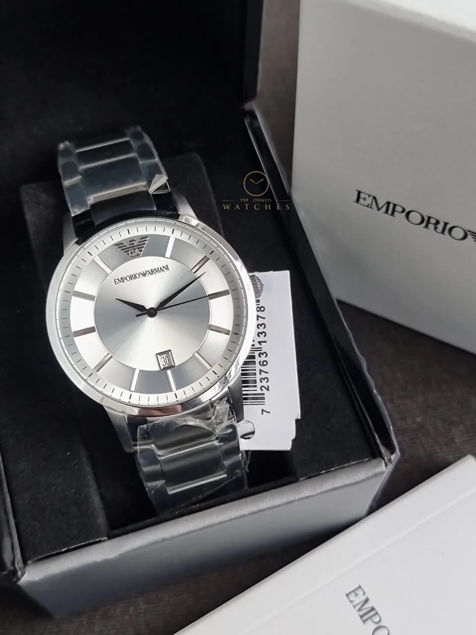 Emporio Armani Classic Silver Dial Stainless Steel Men’s Watch – AR2430 - Image 2