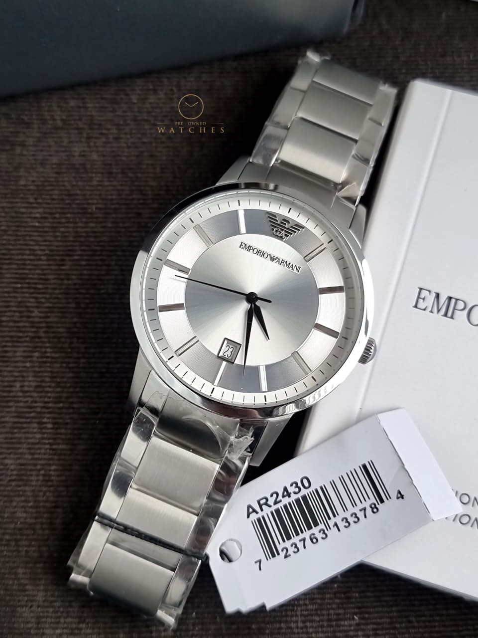 Emporio Armani Classic Silver Dial Stainless Steel Men’s Watch – AR2430 - Image 3